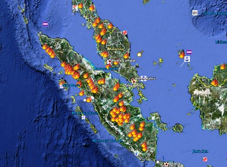 Titik panas di Sumatera.(ilustrasi/int)