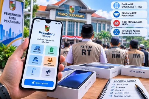 RT dan RW dapat HP gratis dari Pemko Pekanbaru.(ilustrasi/int)