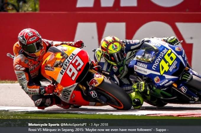 Sepang Clash, Valentino Rossi dan Marq Marquez.(foto: int)