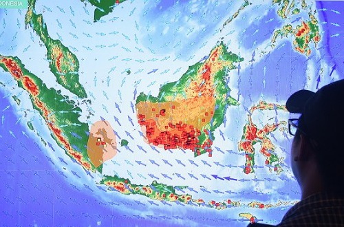 Sebaran titik panas di Sumatera.(ilustrasi/int)