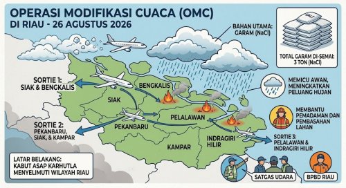 Garam disemai di langit Riau untuk OMC.(ilustrasi/hallroiau.com)