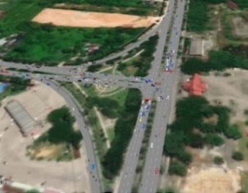 Simpang sebidang Sudirman-Arifin Ahmad.