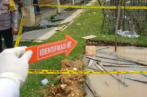 Lokasi galian septitank proyek KMP di Kuansing.(foto: tribunpekanbaru.com)