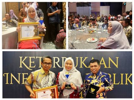 Rektor Unri, Prof Dr Sri Indarti SE MSi hadiri Malam Anugerah Keterbukaan Informasi Publik 2024 yang berlangsung meriah di Jakarta.(foto: istimewa)