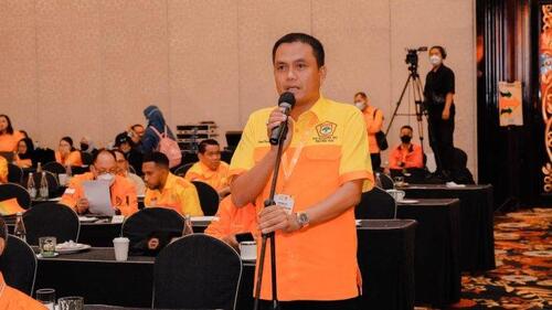 Ketua Demisioner Kosgoro 1957 Nono Patria Pratama. (Foto: Tribun Pekanbaru)