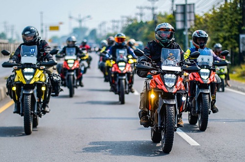 Touring perdana komunitas Suzuki V-Storm di Jogja.(foto: istimewa)