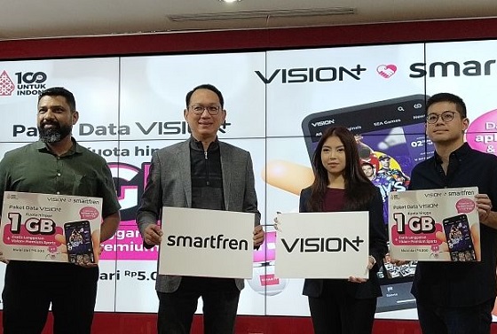 Smartfren menjalin kerja sama dengan layanan streaming digital Vision+