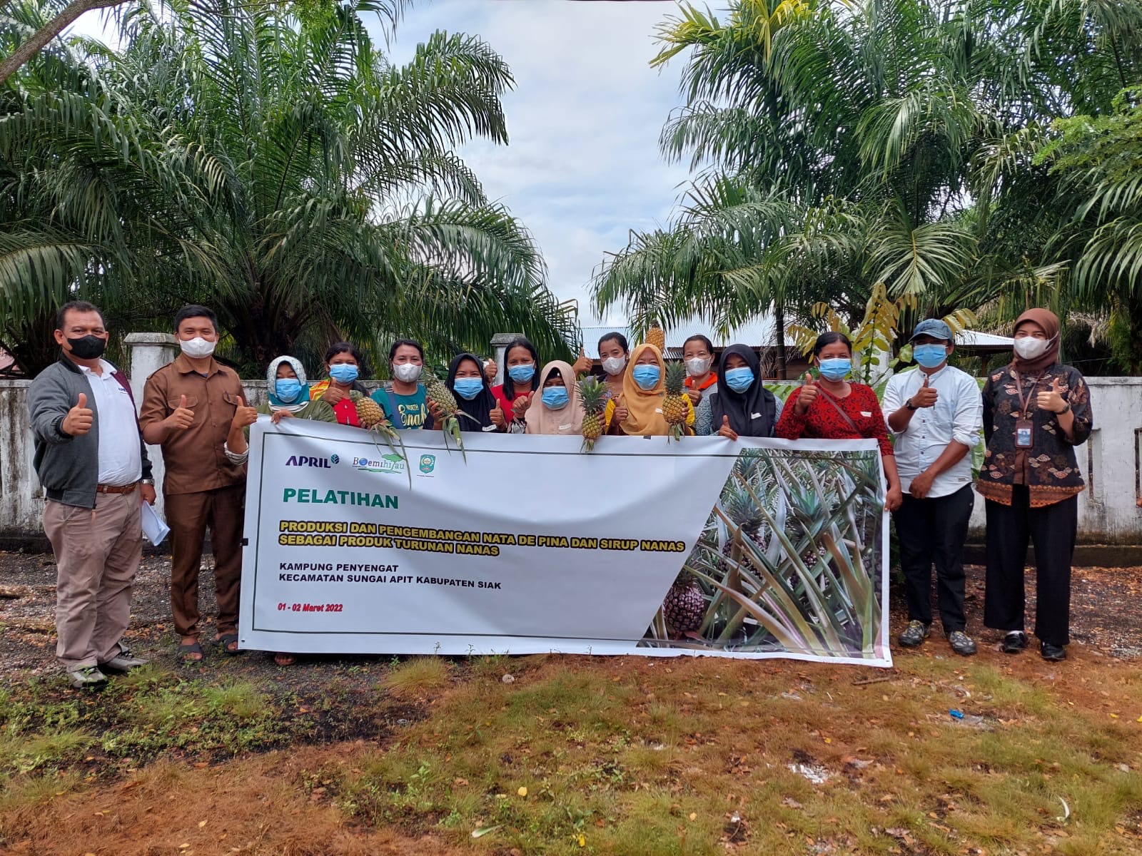 PT Riau Andalan Pulp and Paper (RAPP) melalui program Community Development (CD) menggelar pelatihan diversifikasi produk olahan nanas menjadi nata de pina.
