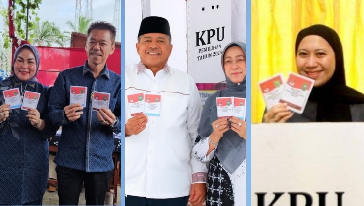 Bupati Petahana Rohil, Afrizal Sintong (kiri), Bupati Siak Alfedri, dan Bupati Inhu, Rezita (foto/int)