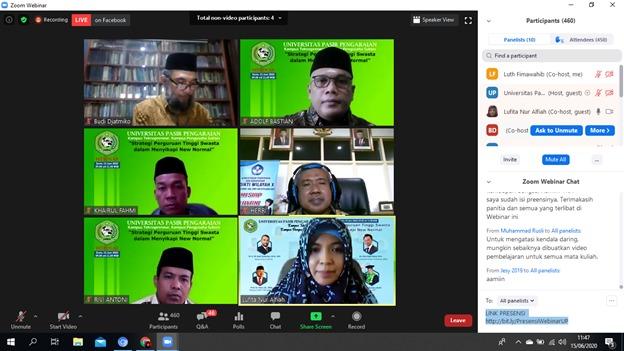 UPP Rohul taja Webinar Nasional diikuti ribuan peserta terdiri dari Rektor, Pimpinan PTS, dosen dari berbagai latar belakang keilmuan, praktisi dan pemerhati pendidikan tinggi se-Indonesia.