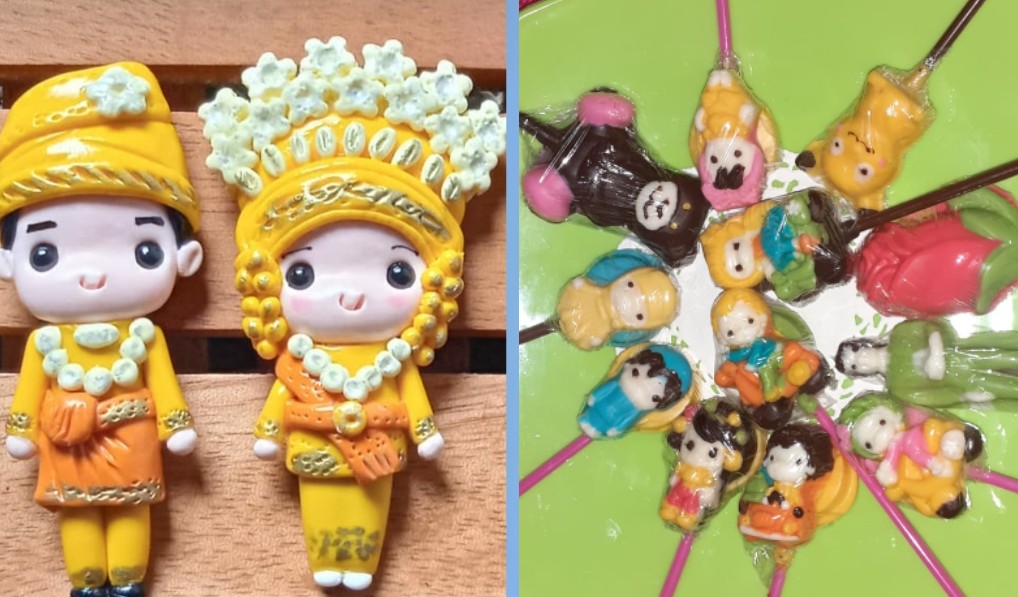 Coklat karakter pengantin Melayu yang unik produk Michiko (foto/ist)