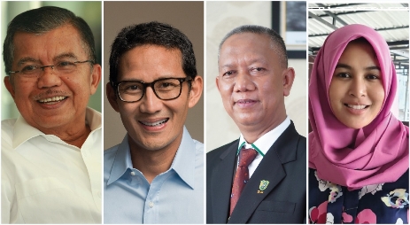 Jusuf Kalla, Sandiaga Salahuddin Uno, Syafrinaldi dan Desy Mardianti