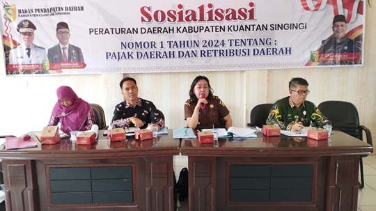 Bapenda Kuansing sosialisasikan Perda No I Tahun 2024 tentang pajak dan restribusi daerah (foto/ist)