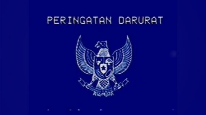 Gambar peringatan darurat yang menampilkan lambang Burung Garuda berlatar biru dongker (foto/int)