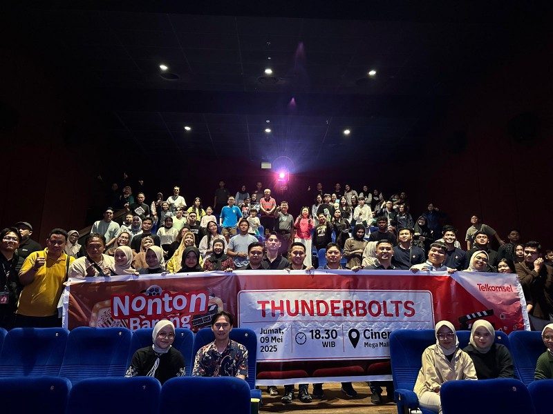 Telkomsel menggelar acara nonton bareng Thunderbolts di 9 kota di Sumatera melalui program loyalitas Telkomsel Prestige (foto/ist)