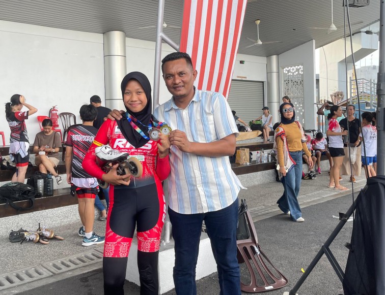 Harumkan Pekanbaru, Atifa Harzula Akselia sabet medali emas pada Selangor Skate Challenge 2024 (foto/mimi)