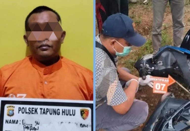 Polisi tangkap pelaku pembunuhan keji terhadap seorang guru di Tapung Hulu, Kampar (foto/ist)