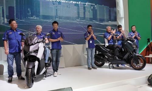 President Director & CEO PT YIMM, Minoru Morimoto saat peluncuran Yamaha XMAX Connected.(foto: istimewa)