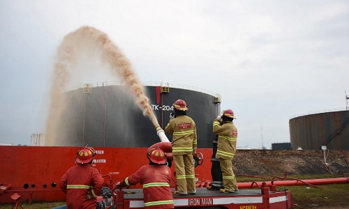 PT KPI RU Dumai Gelar ‎Major Emergency Drill Level II.(foto: bambang/halloriau.com)