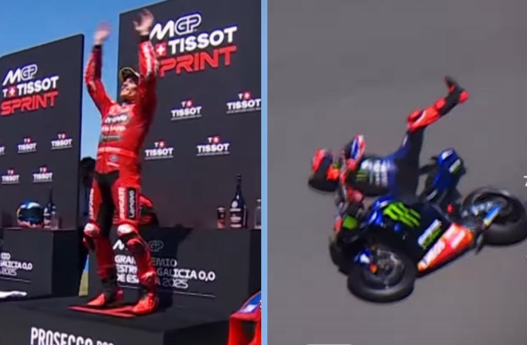 Marquez menang Sprint Race MotoGP Spanyol 2025, Fabio Quartararo Crash (foto/SC IG MotoGP)