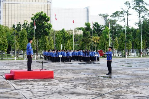 Upacara memperingati Hari Bela Negara ke-76 di Riau.(foto: mcr)