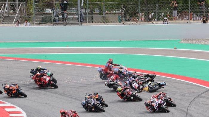 Insiden crash di MotoGP Catalunya 2023 lalu.(foto: int)