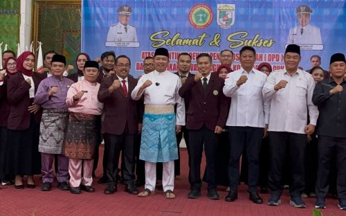Wabup Pelalawan, Husni Tamrin menghadiri pelantikan pengurus PPNI Pelalawan periode 2026–2031 (foto/Andy)