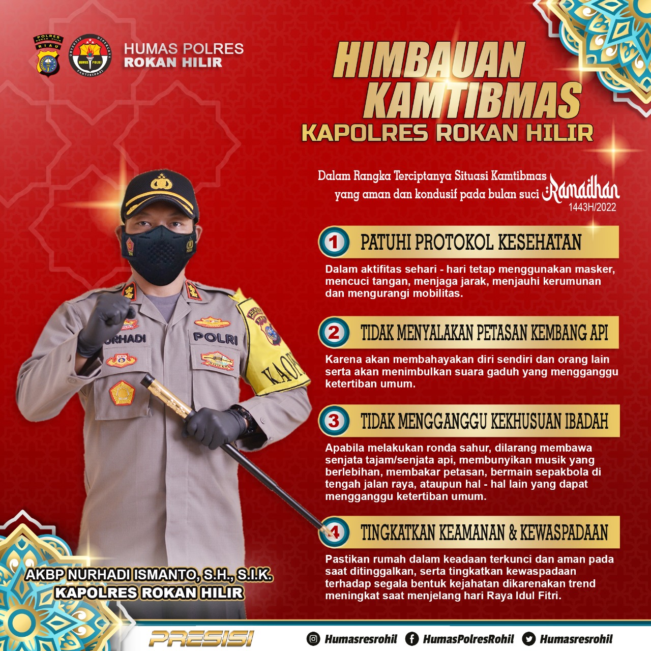 Imbauan oleh Polres Rohil.