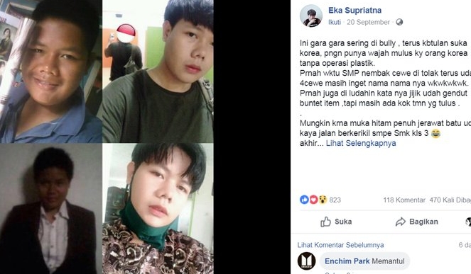 Transformasi wajah Eka Supriatna.