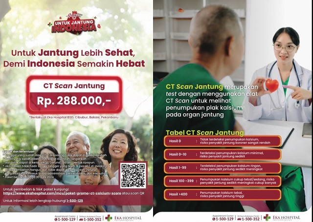 Pemeriksaan CT Calcium Score Hanya Rp288 Ribu di Rumah Sakut Eka Hospital.