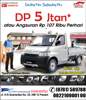 Penjualan Pick Up Suzuki dan Mitsubishi di Riau Turun, Daihatsu Naik