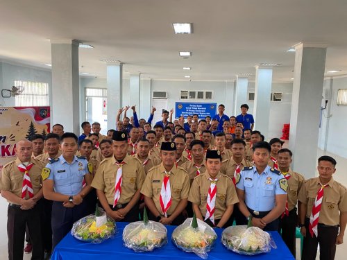 Tasyakuran Hari Pramuka di Lapas Bagansiapiapi, wujud pembentukan kedisiplinan dan rasa cinta NKRI bagi warga binaan (foto/afrizal)