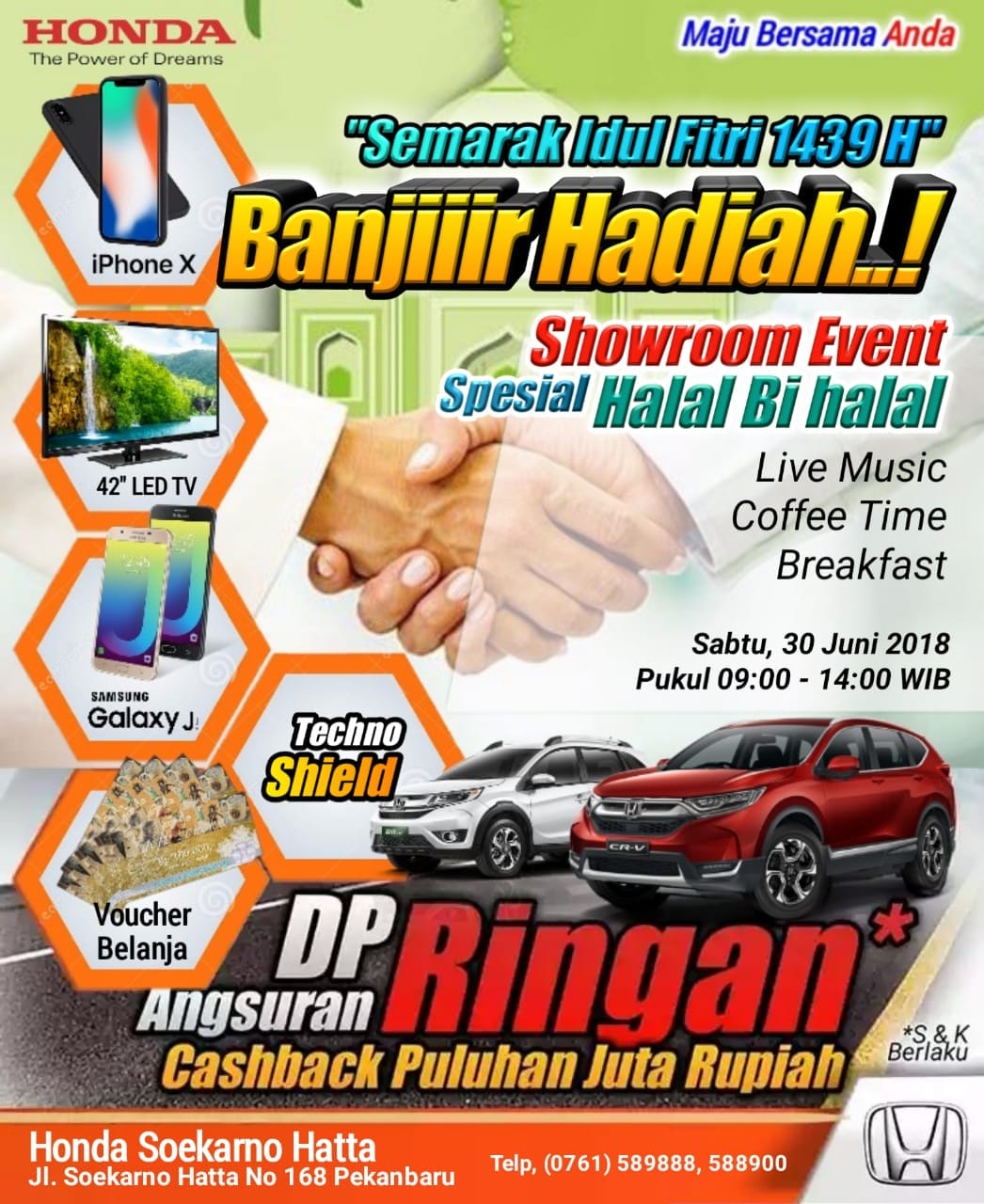 Besok, Showroom Event Honda Soekarno Hatta Special Halal bi Halal Banjir Hadiah