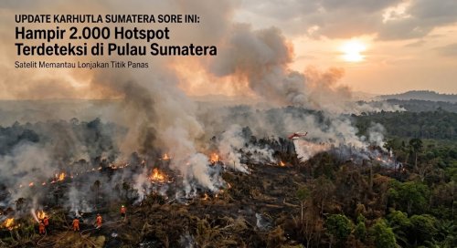 Ribuan titik panas menyala di Sumatera dan Riau sore ini.(ilustrasi/AI/halloriau.com)