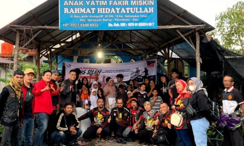 Rindu Berbuat Kebaikan, Bikers Soleh Honda Pekanbaru Sambangi Panti Asuhan