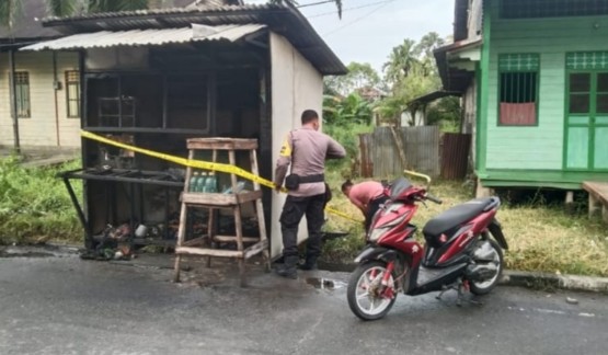 Kios BBM di Jalan Satria Tangko, Kelurahan Bagan Jawa, Kecamatan Bangko terbakar (foto/int)