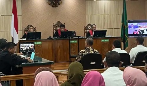 Sidang lanjutan kasus dugaan korupsi yang menjerat Gubernur Riau nonaktif, Abdul Wahid (foto/tribunpku)