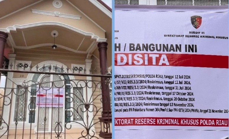 Rumah mantan Pj Walikota Pekanbaru, Muflihun disita Polda Riau (foto/int)