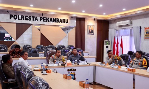 Kapolresta Pekanbaru lakukan monitoring persiapan Pemilu 2024.(foto: istimewa)