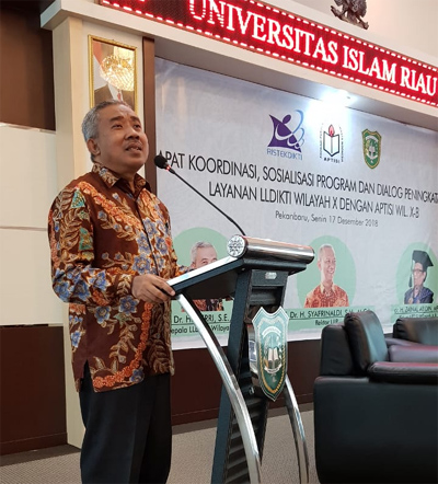 Kepala Lembaga Layanan Perguruan Tinggi (LLDIKTI) Wilayah X Prof Dr H Herri, SE, MBA