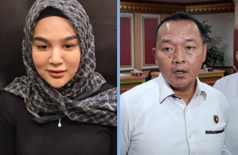 Polda Riau periksa artis Hana Hanifah (kiri) terkait kasus SPPD Fiktif di Setwan DPRD Riau (foto/int)