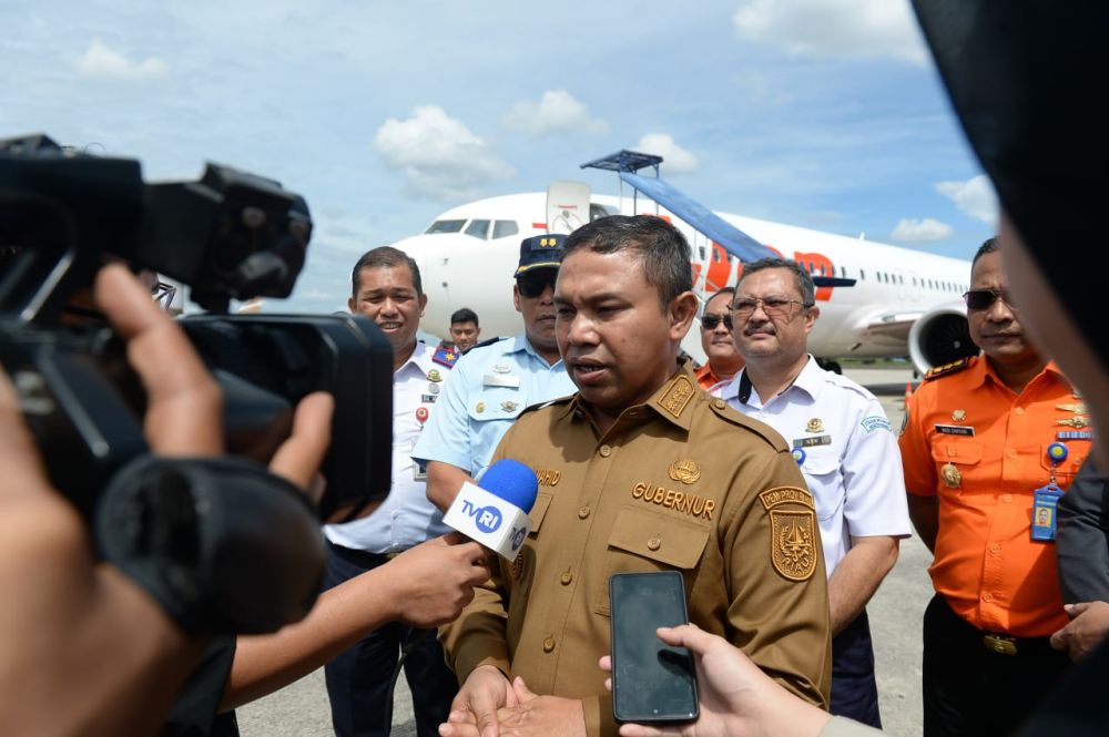 Gubernur Riau, Abdul Wahid lepas keberangkatan perdana Pekanbaru-Jeddah (foto/mcriau)
