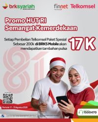 Rayakan HUT RI, BRK Syariah Beri Bonus Pulsa Rp17 Ribu