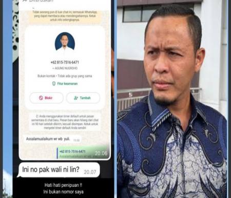 Ada oknum yang tak bertanggungjawab mencatut nama Walikota Pekanbaru terpilih Agung Nugroho (foto/ist)