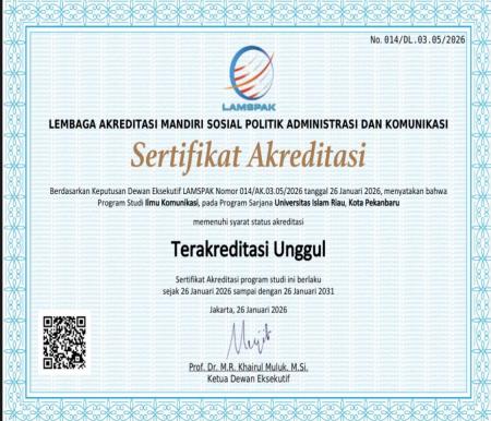FIKOM UIR Cetak Prestasi, Akreditasi UNGGUL dari LAMSPAK