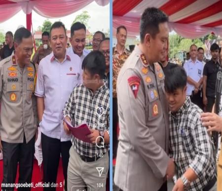 Momen Iki, Ketua Pemuda Padang akra dengan Kapolda dan Wakapolda Riau (foto/Sc IG Manangsoebeti)