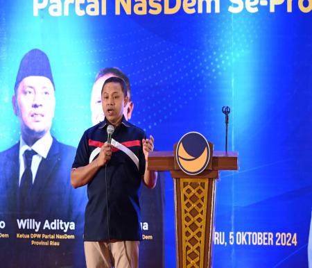 Calon Gubernur Riau, Abdul Wahid hadiri konsolidasi Nasdem se-Riau (foto/yuni)