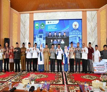 BRK Syariah dan BWI Siak MoU Launching Program Kota Wakaf.(foto: istimewa)