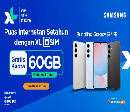 Promo bundling eSIM XL Axiata dan Samsung Galaxy S24 FE.(foto: istimewa)