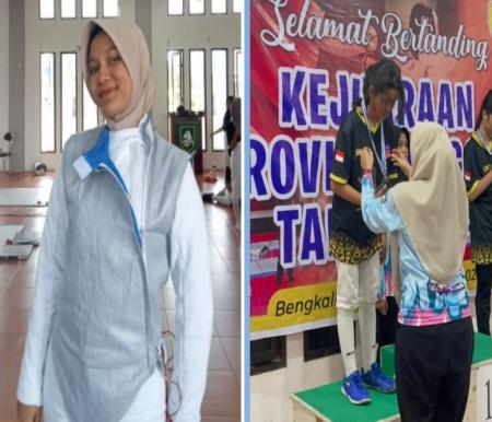 Nadhira dan Syakila, kakak beradik raih prestasi di Kejuaraan Anggar Provinsi Riau (foto/ist)